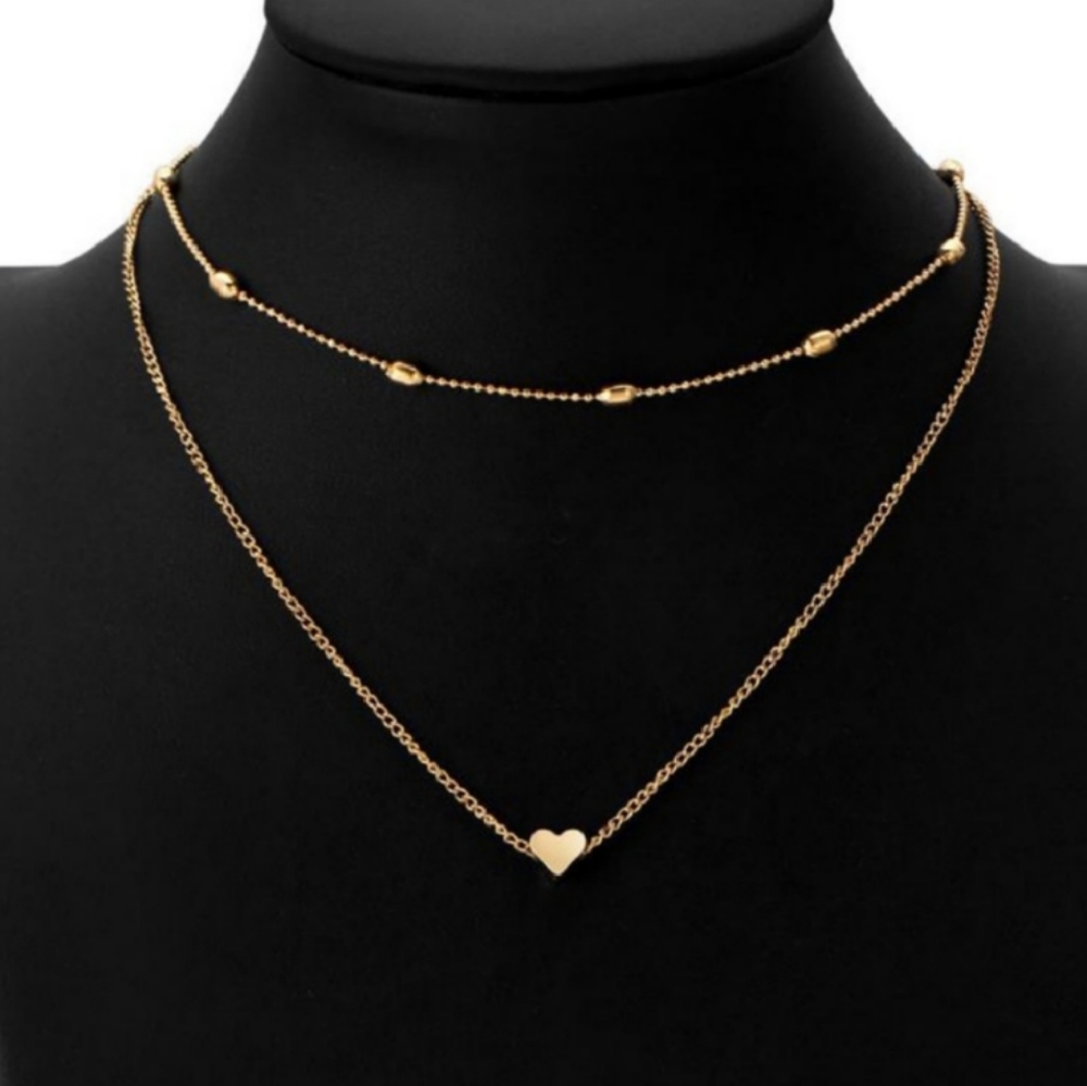 ❤️ Double layer Heart Choker Necklace ❤️